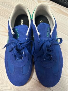 Converse Royal Blue Suede and Canvas Sneakers with Green Accents